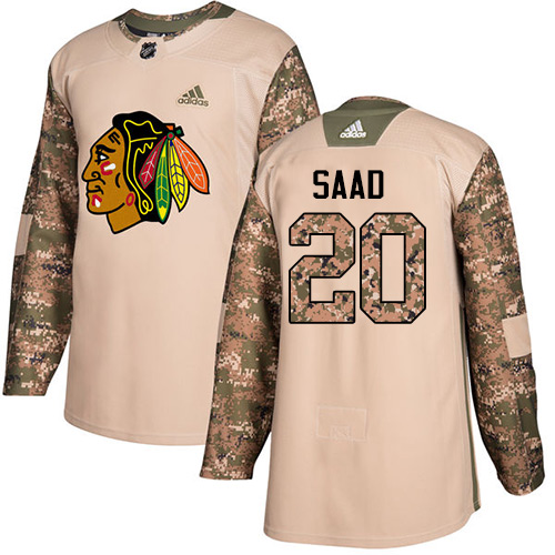 Adidas Blackhawks #20 Brandon Saad Camo Authentic Veterans Day Stitched NHL Jersey